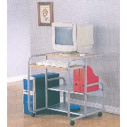 COMPUTER DESK/METAL SHELF (COMPUTER DESK/METAL SHELF)