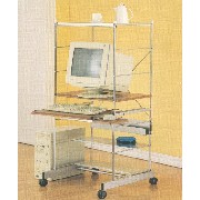 COMPUTER DESK/METAL SHELF (COMPUTER DESK/METAL SHELF)