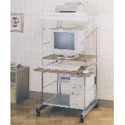 COMPUTER DESK/METAL SHELF (COMPUTER DESK/METAL SHELF)