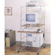 COMPUTER DESK/METAL SHELF (COMPUTER DESK/METAL SHELF)