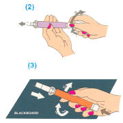 CHALK HOLDER OPERATION(TWO HANDED AND ONE HANDED) (CHALK SUPPORT EXPLOITATION (DEUX MAINS ET UNE MAIN))