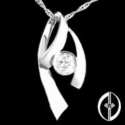 TRUE LOVE - 0.2Ct. DIAMOND PENDANT 14K WHITE GOLD (True Love - 0.2Ct. DIAMOND кулон 14K White Gold)