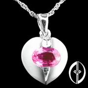 BOSOM HEART - 14K WHITE GOLD & TOURMALINE PENDANT (ЛОНО HEART - 14K White Gold & TOURMALINE кулон)