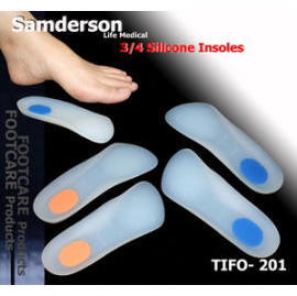 3/4 Silicone Insole with Softer Blue Dots in Metatarsal and Heel Area (3 / 4 Silicone Semelle avec Softer Blue Dots dans métatarse et du talon Espace)