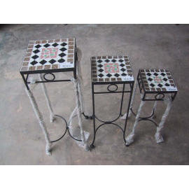 Mosaic Flower Stands, 3 pc set