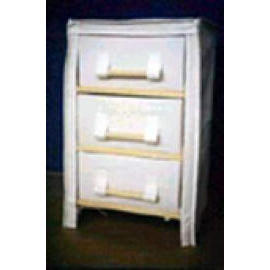 WOODEN CABINET WITH 3 DRAWER (CABINET EN BOIS AVEC 3 TIROIR)