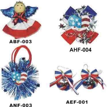 Patriotische Flash-Haar-Schleife, Haarspange, Ohrringe, Broschen (Patriotische Flash-Haar-Schleife, Haarspange, Ohrringe, Broschen)