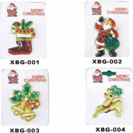 christmas flash plastic brooch