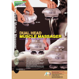 Electrical Dual Heads Massager, Including:three sets of interchangeable massager (Electrical deux têtes de massage, dont: trois séries de masseur interchangeabl)