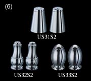 BRASS W/CHROME PLATED SHAKERS LAMP SHAPE/ VASE SHAPE/ EGG SHAPE