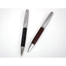 Metal Pen With Leather Barrel (Металлическая ручка с кожаным ствола)