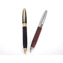 Metal Pen With Leather Barrel (Металлическая ручка с кожаным ствола)