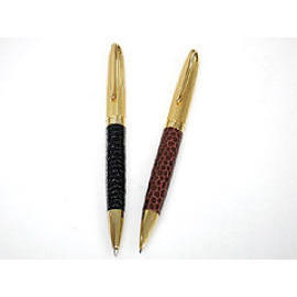 Metal Pen With Leather Barrel (Металлическая ручка с кожаным ствола)