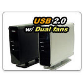 835ISA ,USB2.0 3.5`` Aluminum Dual Fans Enclosure for IDE and SATA HDD (835ISA, USB2.0 3.5``Алюминиевый двойной вентилятор корпуса для IDE и SATA HDD)