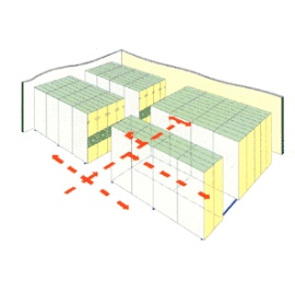 mobile shelving system (système de rayonnage mobile)