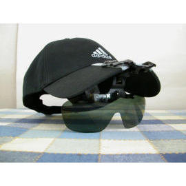 Cap-mounted adjustable polarized visor (sunglasses) (Cap-montierten verstellbaren Visier polarisiert (Sonnenbrillen))