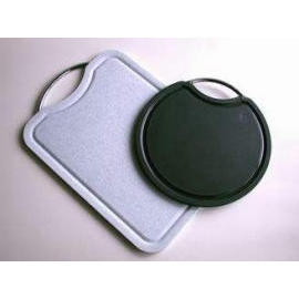 Poly cutting board w/chrome handle