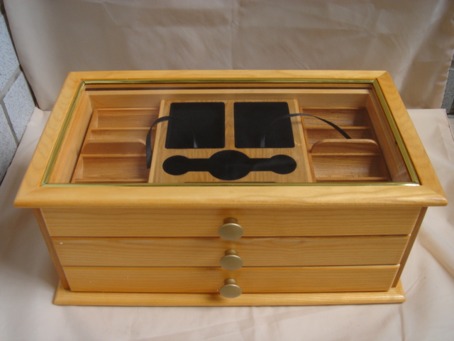 drawer style wooden chip case for 1000pcs (tiroir en bois de style puce cas pour 1000pcs)