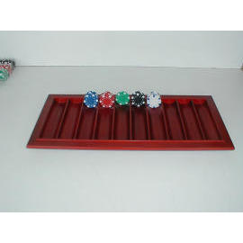 wooden poker chip tray (plateau en bois de poker)