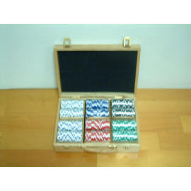 wooden case chips set (wooden case chips set)