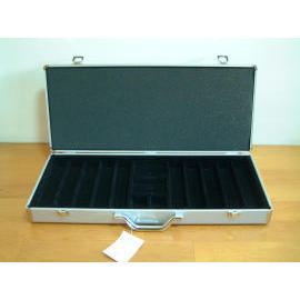 silver aluminum poker chip case for 650pcs (argent en aluminium de poker cas pour 650pcs)