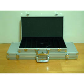 silver aluminum poker chip case for 300pcs/500pcs (argent en aluminium de poker cas pour 300pcs/500pcs)
