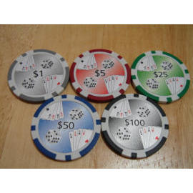Karten und Würfel-Poker Chip (Karten und Würfel-Poker Chip)