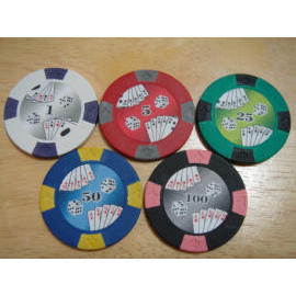 Cards and Dice poker chip (Cartes et dés jeton de poker)