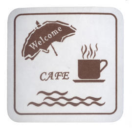 Restaurant Coaster_Square_1 Color Print (Brown)