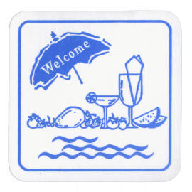 Restaurant Coaster_Square_1 Color Print (Blue)