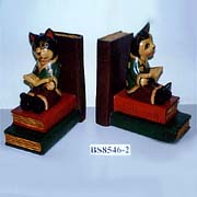 Wood carving book end (Sculpture sur bois comptable en fin)