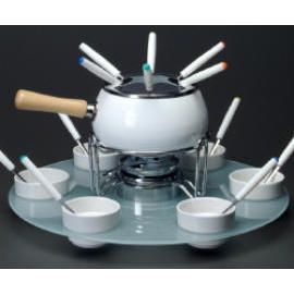 23Piece Lazy Susan Fondue Set