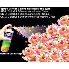 Beauty&Charming-3D 6Mix Glitter Spray(Decorative,stick to any material & fast dr (Beauté & Charming-3D 6Mix Glitter Spray (décoratifs, bâton de n`importe quel)