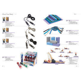 JUMP ROPE; SKIP ROPE; YOGA MAT; EXERCISE MAT; YOGA BRICK (EVA FORM) / STRAP (SAUTONS; Sauter à la corde; tapis de yoga; tapis d`entraînement; YOGA BRICK (E)
