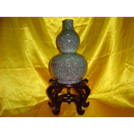 Ein Flambe Glasierte - Junyao Typ - Riesenkürbis Vase (Ein Flambe Glasierte - Junyao Typ - Riesenkürbis Vase)