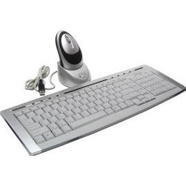 Slim Wireless Multimedia Keyboard plus Wireless Optical Rechargeable Mouse