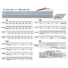 STAINLESS STEEL MULTI-SCALE RULER (EDELSTAHL-MULTI-Scale Ruler)