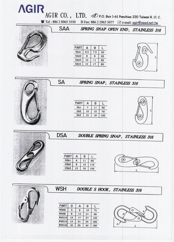 S / S Karabinerhaken (S / S Karabinerhaken)