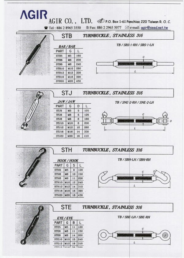 S/S Turnbuckle (S / S Spannschloss)