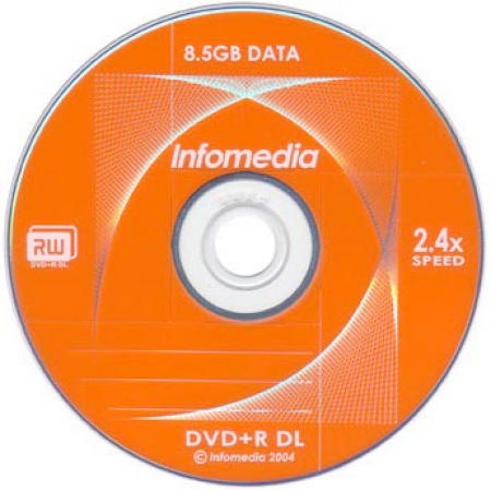 CD-R, DVDR, blank DVD, DVD media, storage media, storage,Infomedia DVD+R DL 2.4X (CD-R, DVDR, DVD vierge, un DVD, supports de stockage, l`entreposage, Infomedia D)