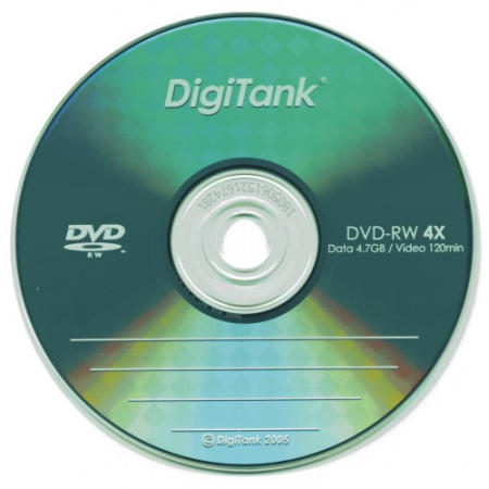 CD-R, DVDR, blank DVD, DVD media, storage media, storage,DigiTank DVD-RW 4X