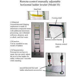 Remote-control manually adjustable horizontal ladder leveler for H type ladder