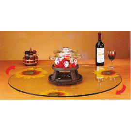 ROTATING GLASS DINING TABLE/LAZY SUSAN