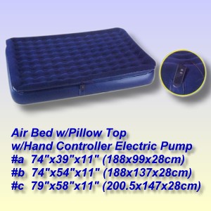 Air Bed with Pillow Top with Hand Controller Electric Pump (Air Bett mit Kissen Top Hand Controller mit Elektropumpe)