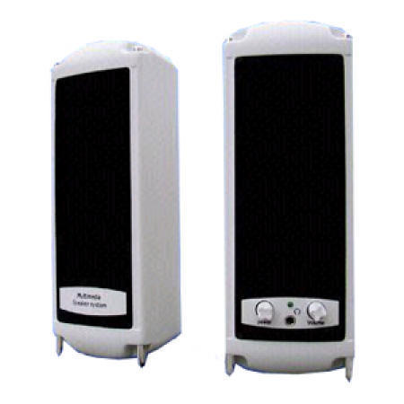 White Multimedia Speakers with 2.5-Inch Cone Type Driver