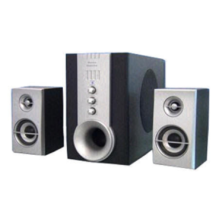 Magnetically-Shielded 2.1 Subwoofer Speaker System with Built-in Amplifier