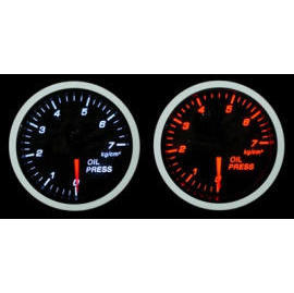 TOSER 52MM WHITE OIL PRESSURE RACING GAUGE