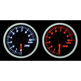 TOSER 60MM WHITE/RED RPM RACING GAUGE (TOSER 60MM WHITE/RED RPM RACING GAUGE)