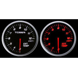 TOSER 60MM WHITE/RED EXHAUST TEMPERATURE RACING GAUGE (TOSER 60MM WHITE/RED EXHAUST TEMPERATURE RACING GAUGE)