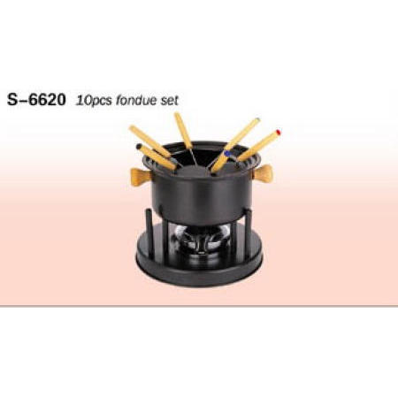 COOKWARE, NON-STICK CARBON STEEL 10PCS FONDUE SET (Посуда, антипригарная СТАЛИ 10PCS НАБОР ФОНДЮ)